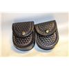 Image 1 : HANDCUFF POUCHES W/BELTLOOP STALLION LEATHER