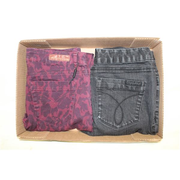 2 PAIRS LADIES CALVIN KLEIN SIZE 4 JEANS