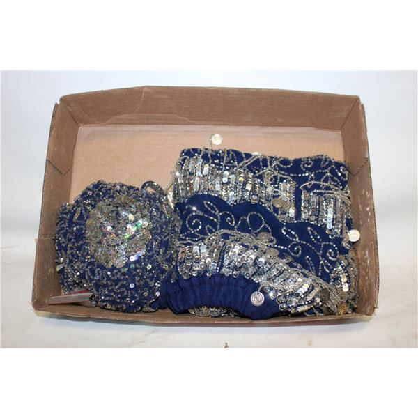 DARK BLUE BELLY DANCE OUTFILT WITH SILVER