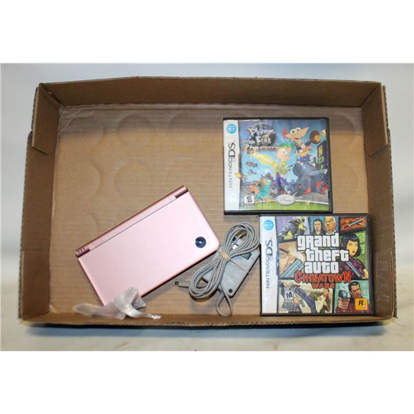 NINTENDO DS XL WITH 3 GAMES INC MARIO VS DONKEY