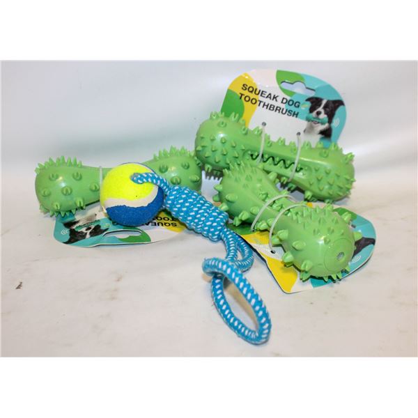 4 NEW DOG TOYS
