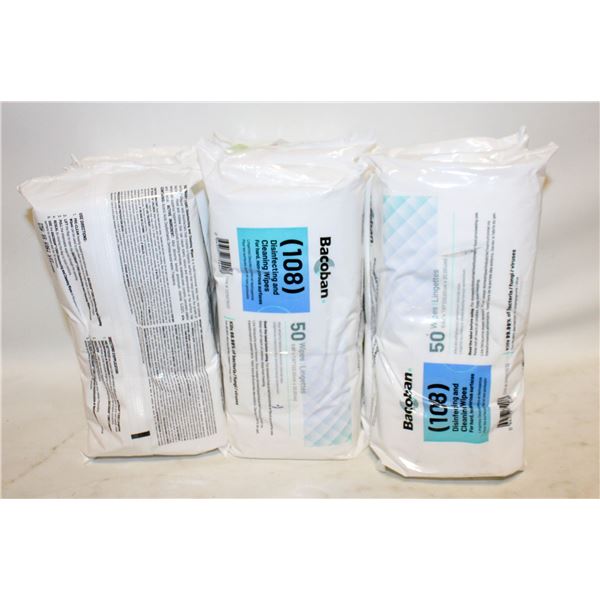 3 PACKS X 50 EACH BACOBAN DISINFECTING