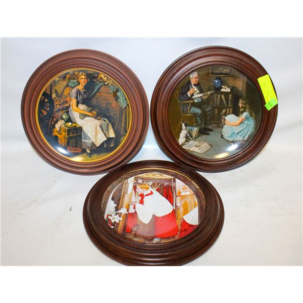 3 NORMAN ROCKWELL #ED COLLECTOR PLATES