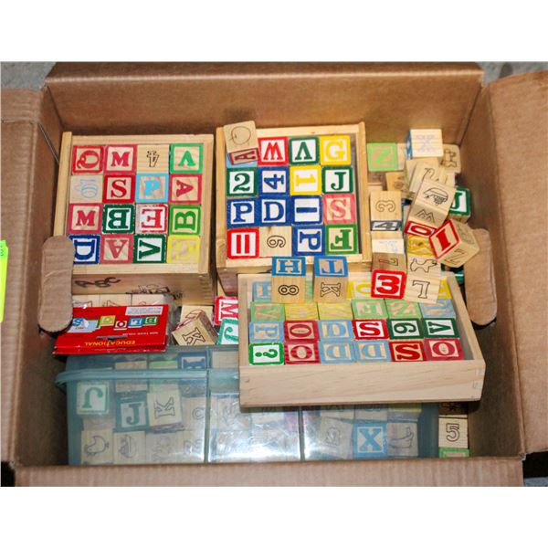 500+ VINTAGE WOODEN ALPHABET BLOCKS