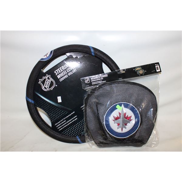 NHL WINNIPEG JETS GIFT SET, STEERING WHEEL COVER