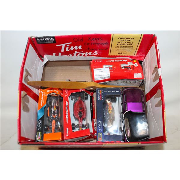 FLAT OF DIECAST CARS IN CASES