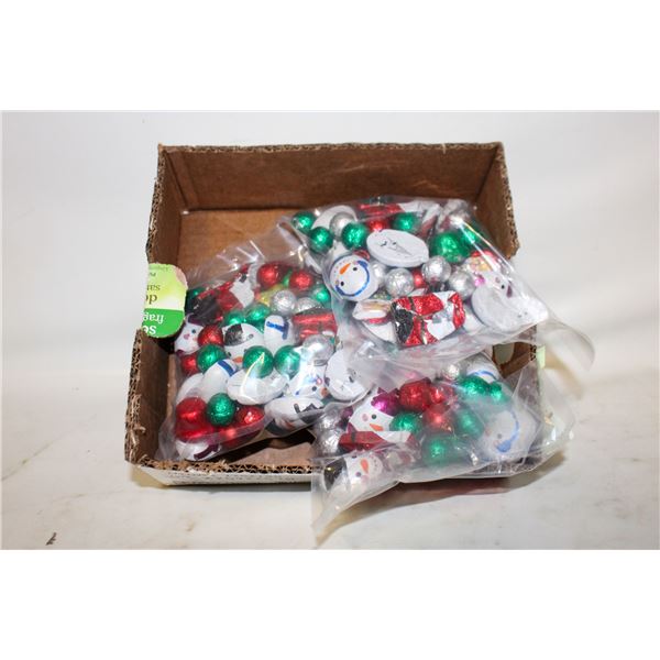 3 BAGS FOIL WRAPPED CHRISTMAS CHOCOLATES,