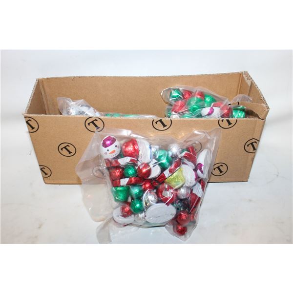 3 BAGS FOIL WRAPPED CHRISTMAS CHOCOLATES,