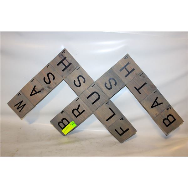 BATHROOM SCRABBLE STYLE WALL ART
