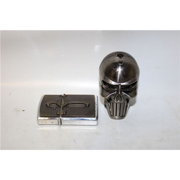 ZIPPO WITH SKULL LIGHTER - MAY REQUIRE FLUID