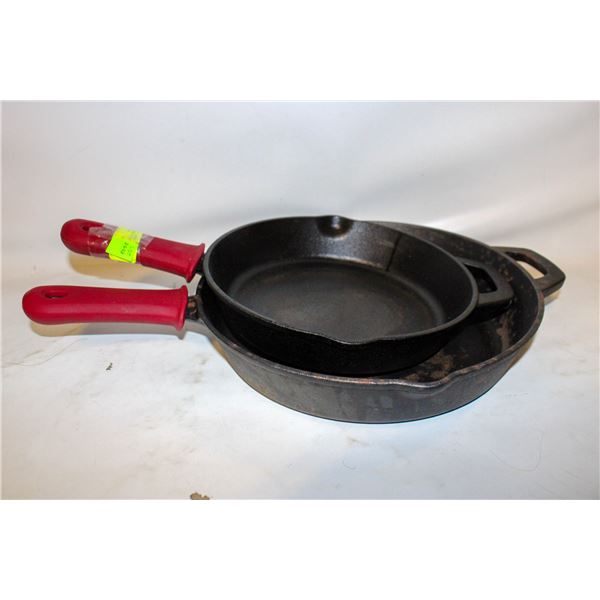 10 AND 12" HEAVY CAST IRON FRYING PANS