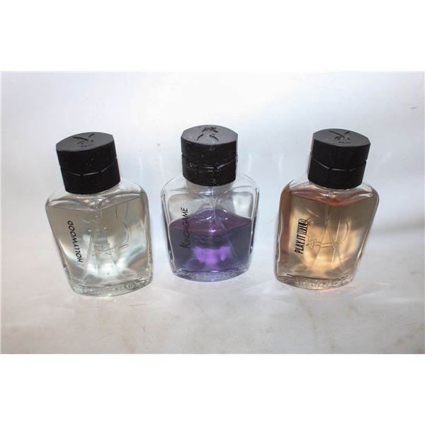 3 MENS PLAYBOY FRAGRANCES 2 FULL 1 HALF FULL\