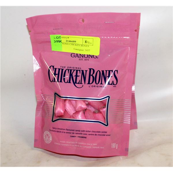 NEW 2 GANONG CHICKEN BONES CANDY