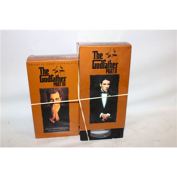 THE GODFATHER PARTS l, ll, lll IN VHS = 6 TAPES