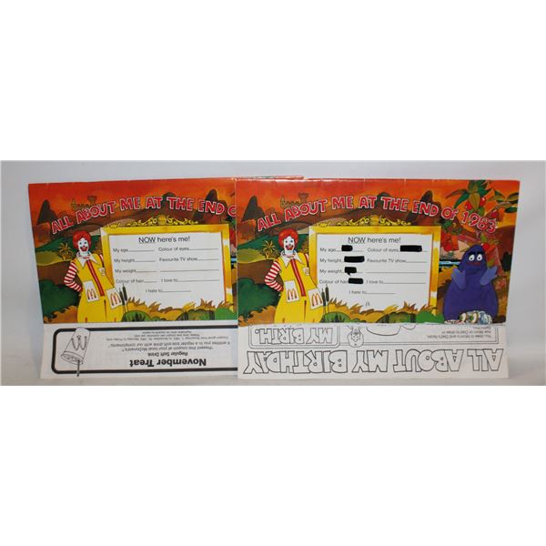 VINTAGE 1980'S MCDONALDS COLLECTABLES