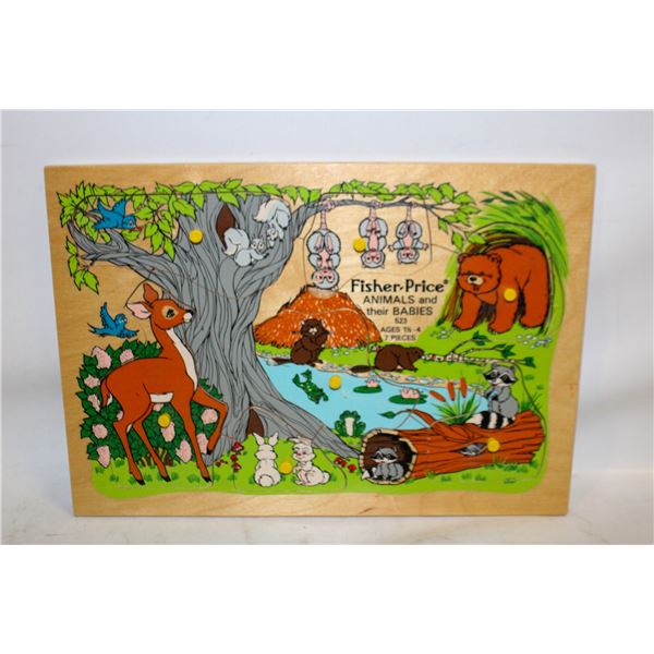 VINTAGE FISHER PRICE WOOD PUZZLE