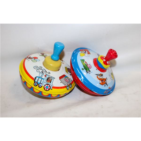 SPIN TOPS: 1 VINTAGE AND 1 NEWER