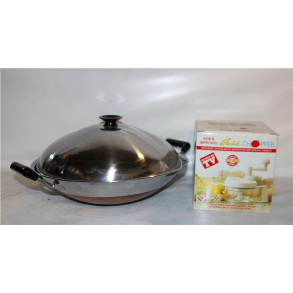 STAINLESS STEEL WOK, ETC & NEW VEGETABLE