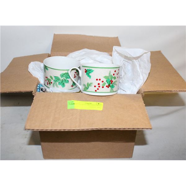 NEW SET OF 12 CHRISTMAS MUGS