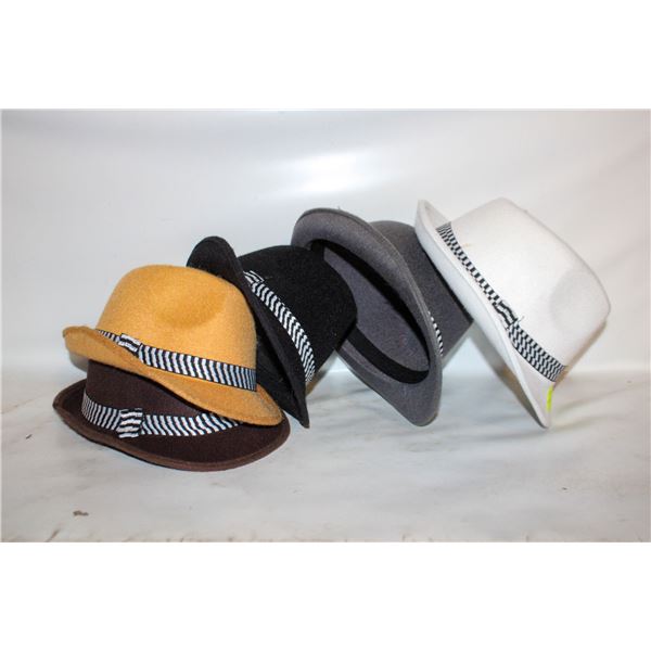 5 FEDORA FELT HATS