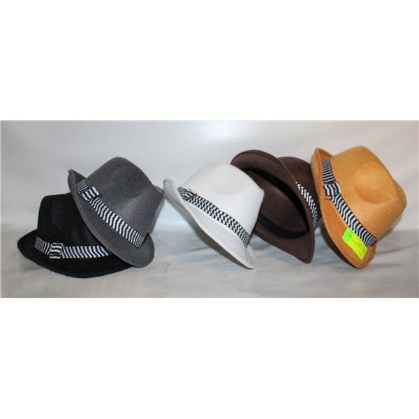 5 FEDORA FELT HATS