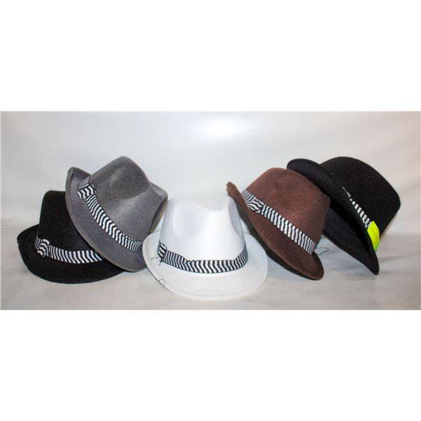 5 FEDORA FELT HATS