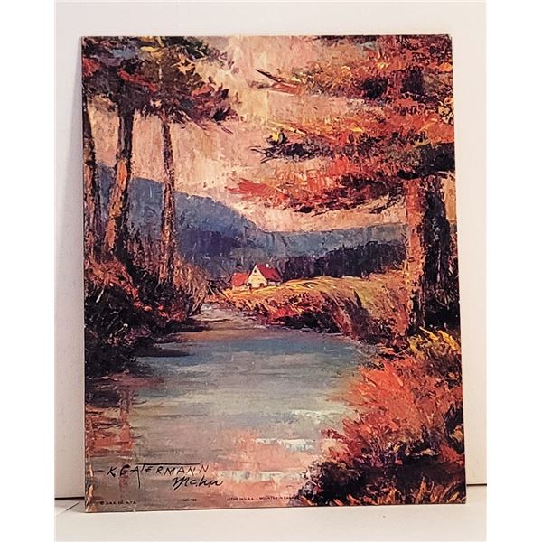 2)  FINE ART PRINT "RUSTIC HOME" BY K.