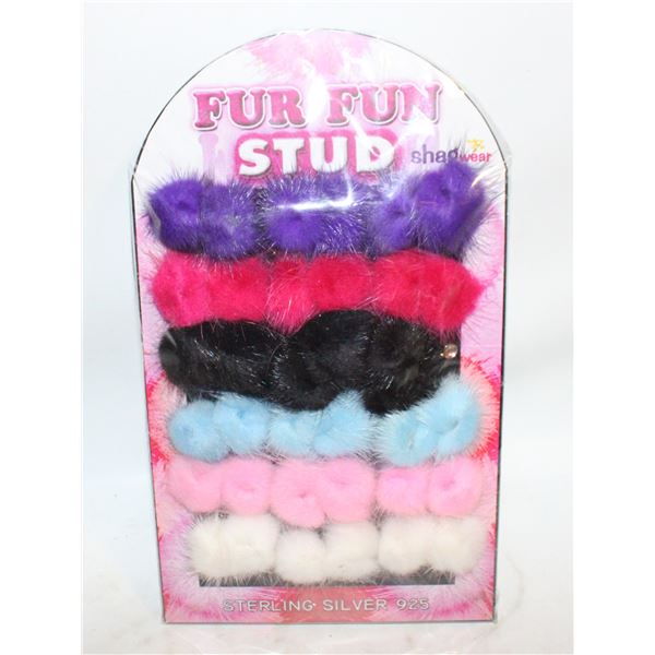 NEW 18 PK FLUFFY EARRINGS