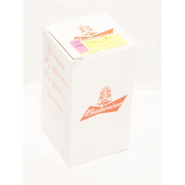 BUDWEISER CLEAR GLASS NFL FOOTBALL SCORE