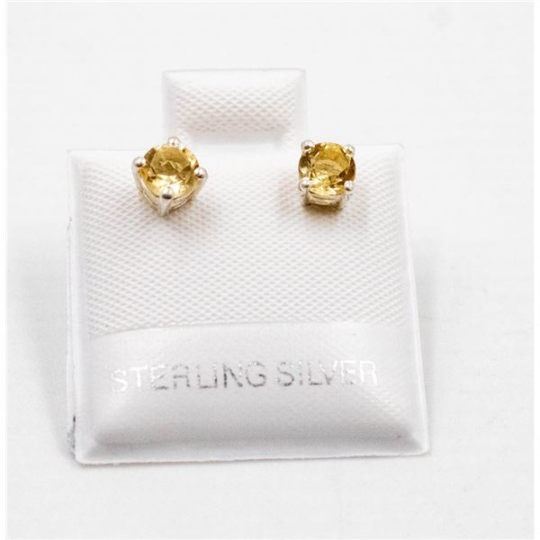 #47-NATURAL YELLOW CITRIN STUD EARRINGS