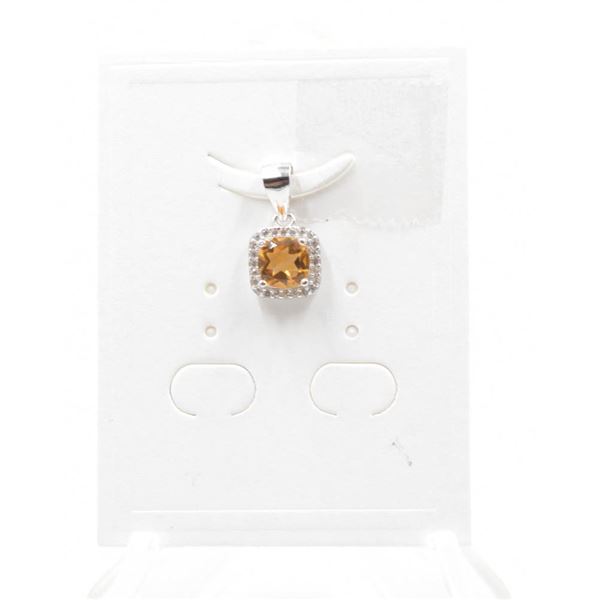 #106-NATURAL CITRIN & ZIRCON   PENDANT