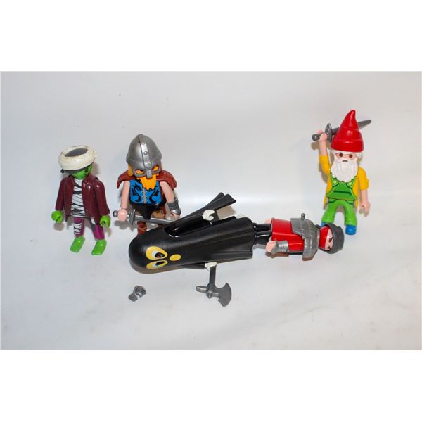 PLAYMOBIL FIGURE LOT INCLUDES SOME WEAPONS