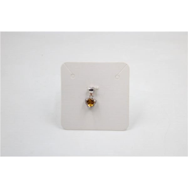 #109-NATURAL CITRIN & ZIRCON   PENDANT