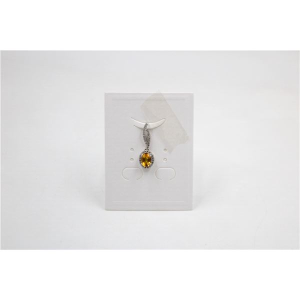 #98-NATURAL CITRIN & CZ  PENDANT