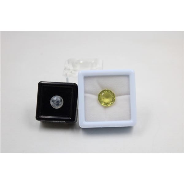 #307-NATURAL LEMON QUARTZ 6.85CT & MOONSTONE 4.5CT