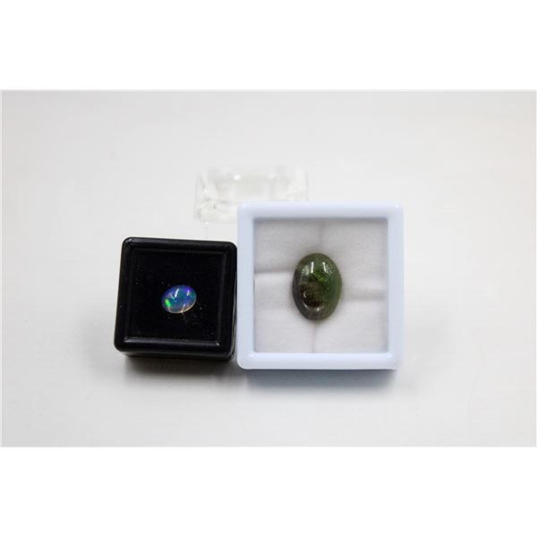 #303- NATURAL GREEN SAPPHIRE 16.05CT  & OPAL 1.00C