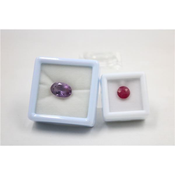 #298-NATURAL RED RUBY 2.80CT & AMETHYST 5.15CT