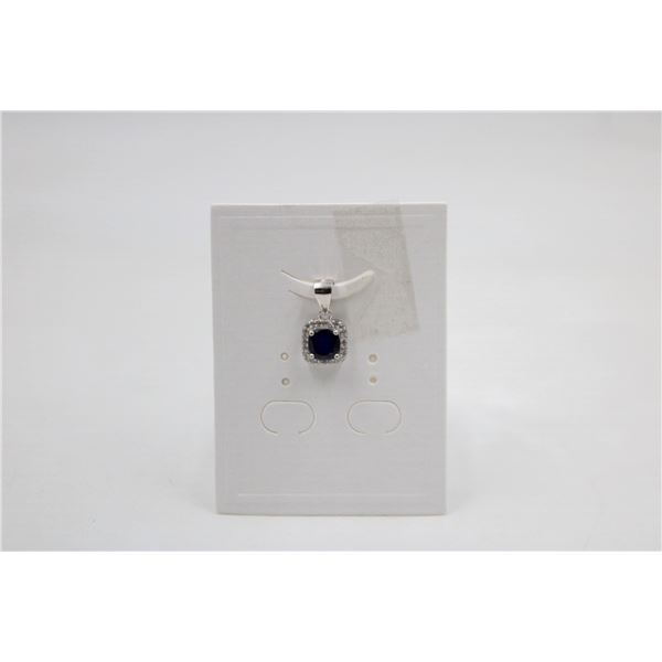 #62-NATURAL BLUE SAPPHIRE & ZIRCON PENDANT