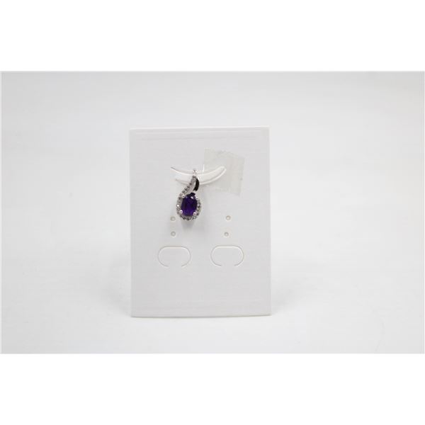 #85-NATURAL AMETHYST & CZ  PENDANT