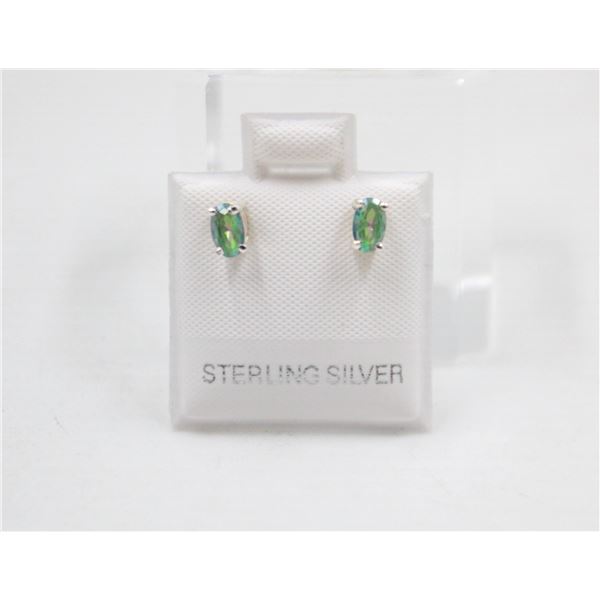 #23-NATURAL MYSTIC TOPAZ STUD EARRINGS