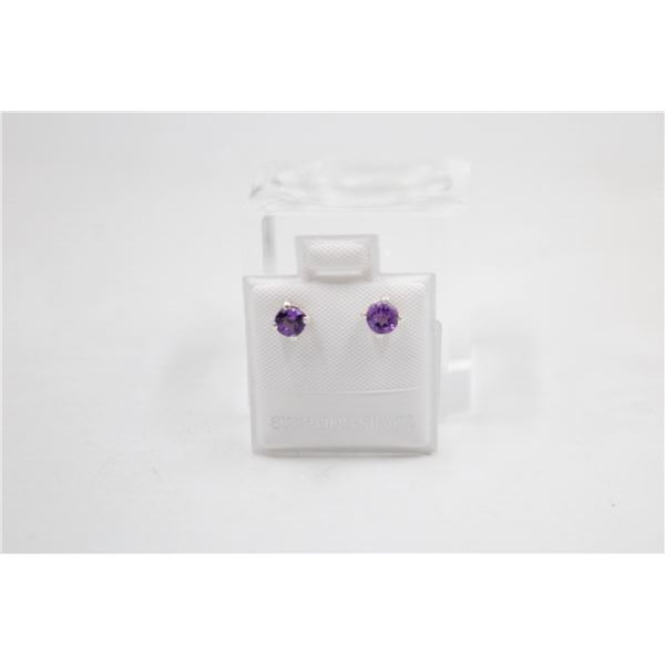 #03-NATURAL AMETHYST STUD EARRINGS