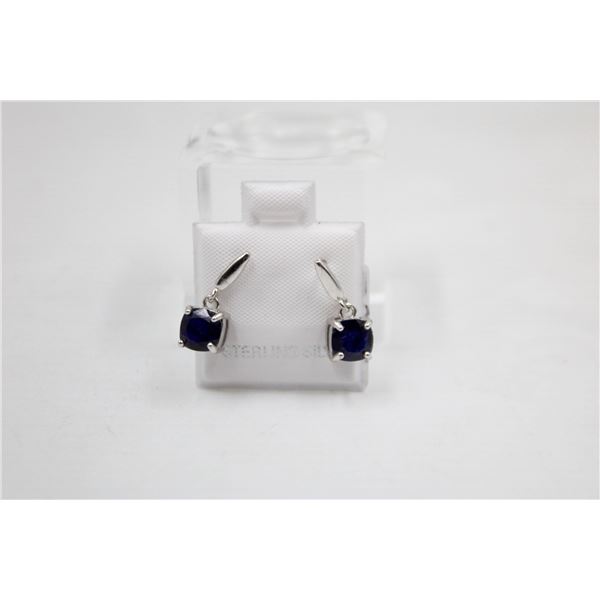 #56-NATURAL BLUE SAPPHIRE DANGLE EARRINGS