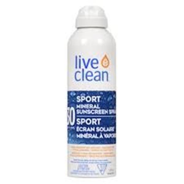 2 X 177G LIVE CLEAN SPORT MINERAL SUNSCREEN SPRAY