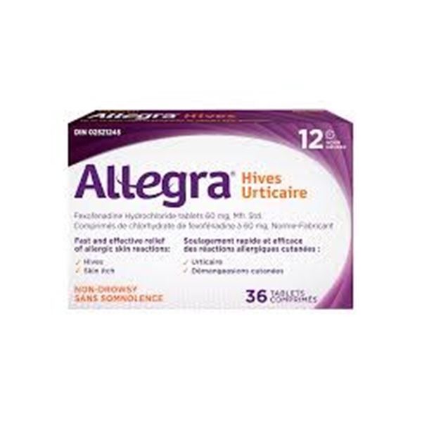 36 TABLETS ALLEGRA HIVES
