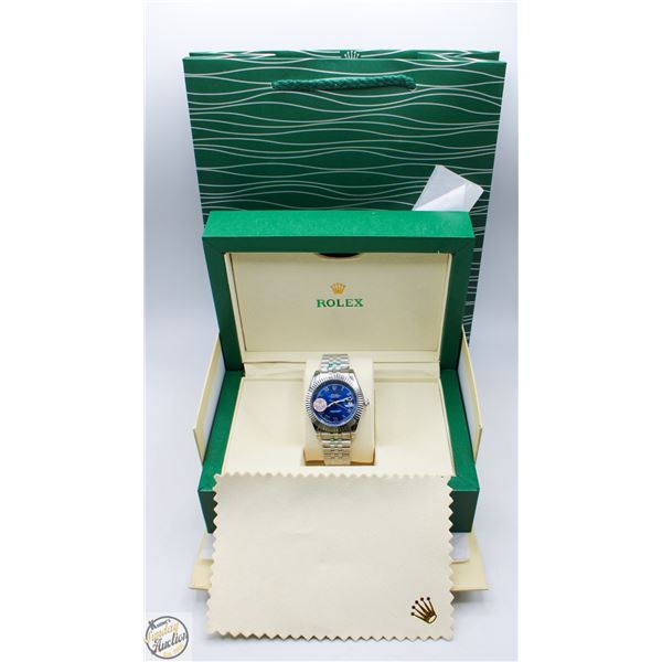 REPLICA FULLY AUTOMATIC ROLEX DATE-JUST BLUE DIAL