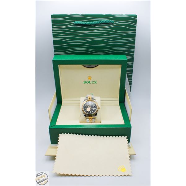 REPLICA FULLY AUTOMATIC ROLEX DATE-JUST BLACK DIAL