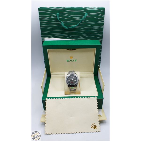 REPLICA FULLY AUTOMATIC ROLEX DATE-JUST DARK GREY