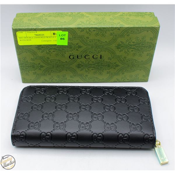 BIG DOUBLE ZIPPERED WALLET WITH BOX