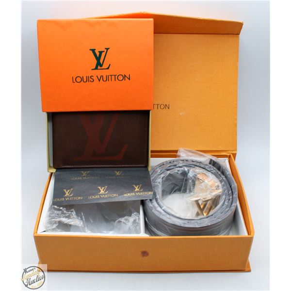 BELT AND WALLET COMBO SET WITH BOX AND PAPERS