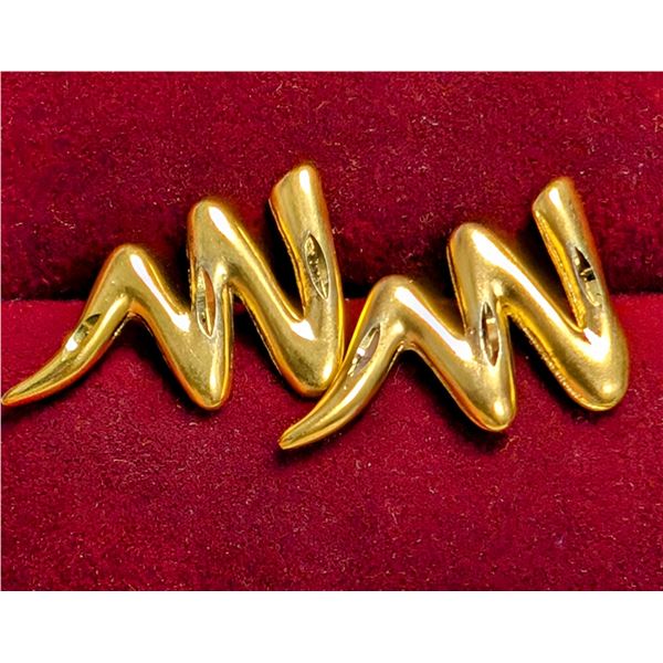 SILVER 3.8G GOLD PLATED EARRINGS